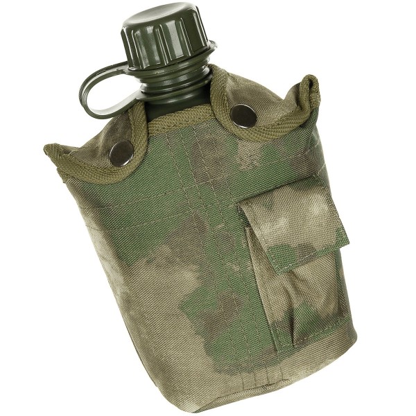 MFH US Feldflasche, 1 l, Hülle, HDT camo FG, BPA-frei